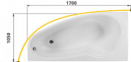 Карниз для ванны  дуговой 170x105 